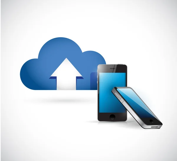 Cloud computing e telefono. concetto di connessione — Foto Stock