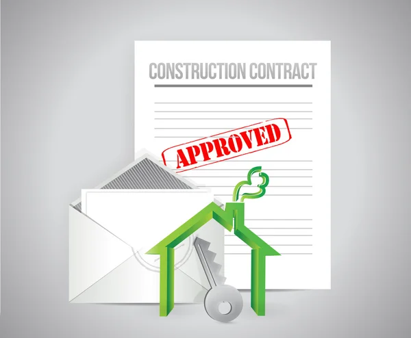 Construction contract approved concept — Stock Photo, Image