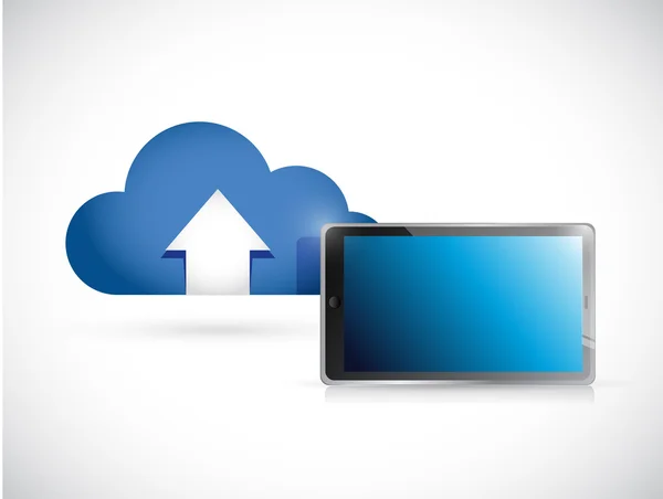 Computação em nuvem e tablet. conceito de ligação — Fotografia de Stock