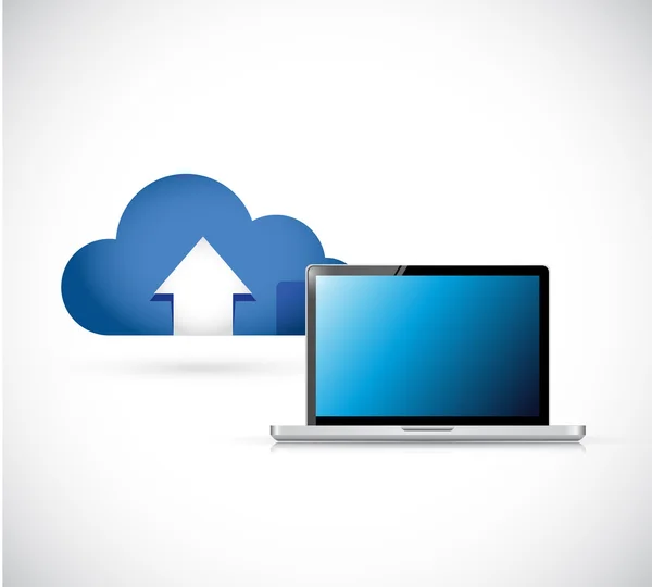 Cloud computing and laptop. connection concept — Stock Photo, Image