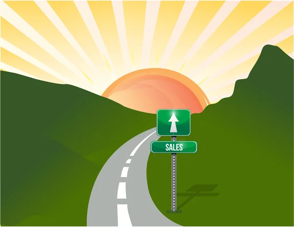 Road to sales landscape background — Stock Photo, Image