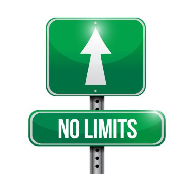 no limits road sign illustration design clipart