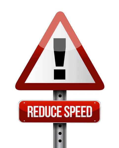 Reduce speed road sign illustration design — Stock Photo, Image