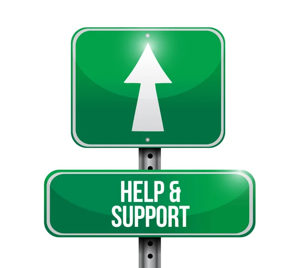 Help and support road sign illustration design — Stock Photo, Image