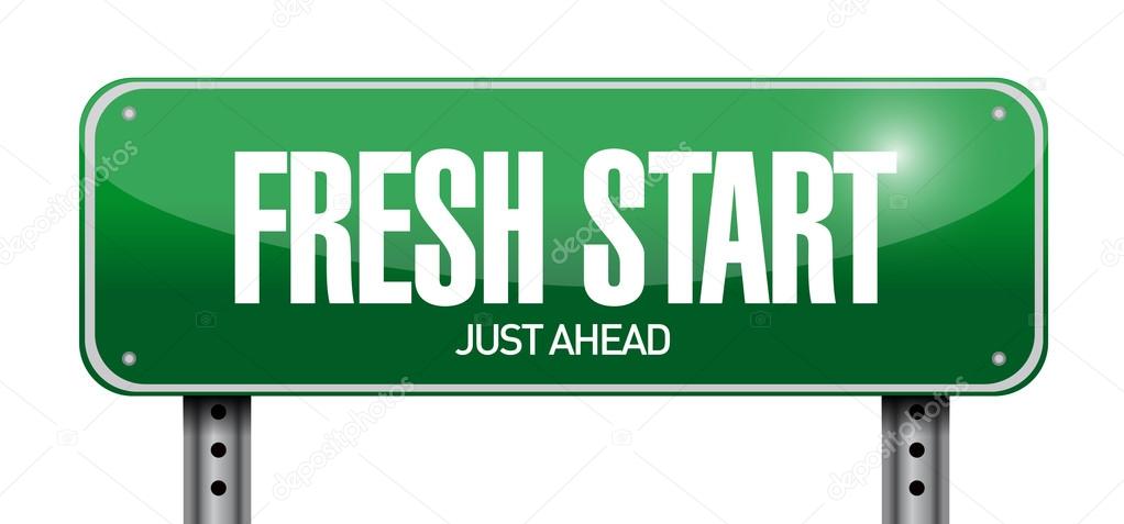 fresh start road sign illustration design