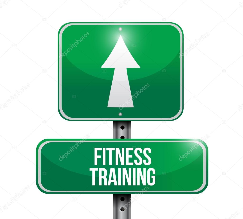 fitness training road sign illustration design
