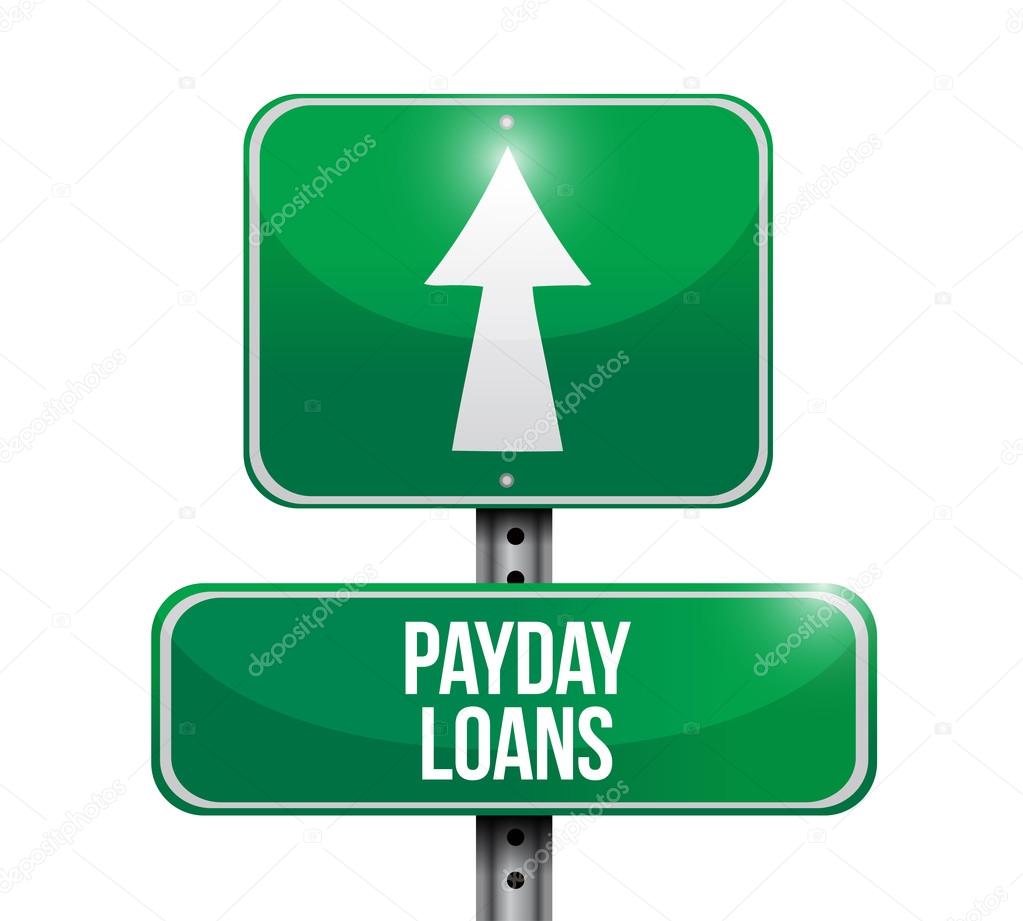 payday loans road sign illustration design