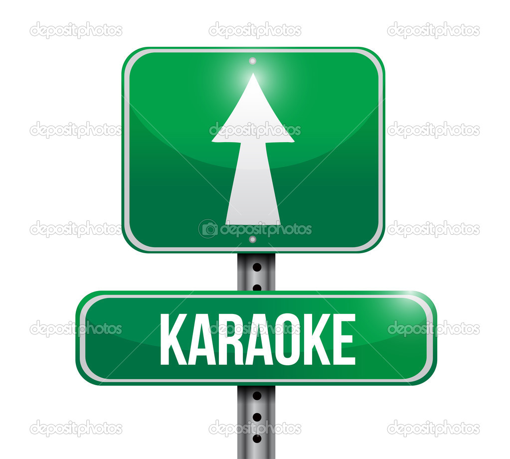 karaoke road sign illustration design
