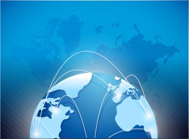 Dünya Haritası sosyal medya ağ illüstrasyon