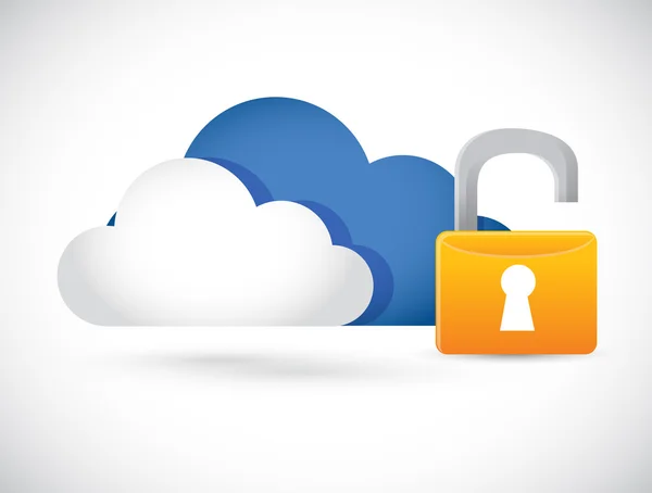 Cloud computing illustration lock illustration — Stock Photo, Image