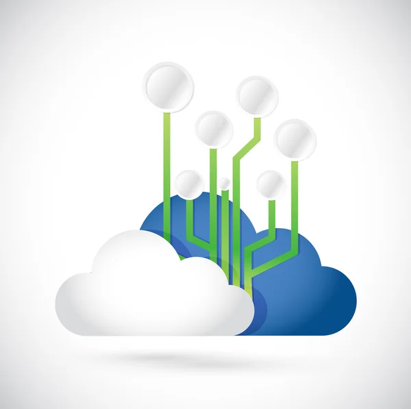 Cloud computing okruh diagram, obrázek — Stock fotografie