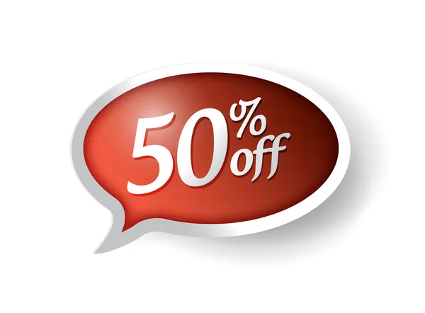 50 percent off message bubble illustration — Stock Photo, Image