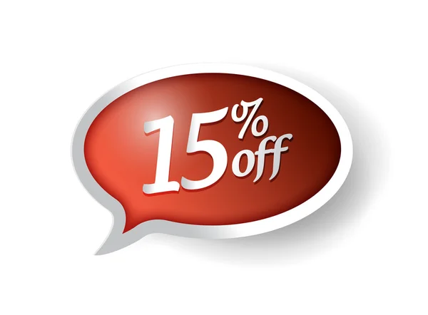 15 percent off message bubble illustration — Stock Photo, Image