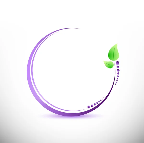 Illustration lila und grüne Blätter — Stockfoto