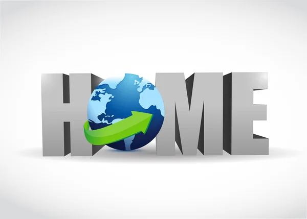 Home globe illustration design — Stock Photo, Image