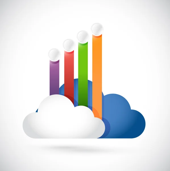 Cloud computing with color banners illustration — Stock Photo, Image