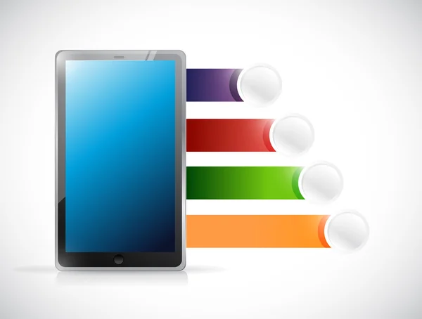 Tablet and infographic design space — Stock Photo, Image