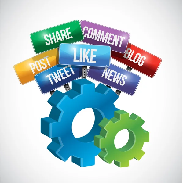 Social media gear sign illustration design — Stock Photo, Image