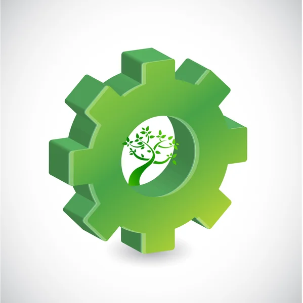 Gear tree sign illustration design — Stock Photo, Image