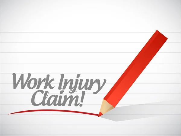 Work injury claim written message written — Stock Photo, Image