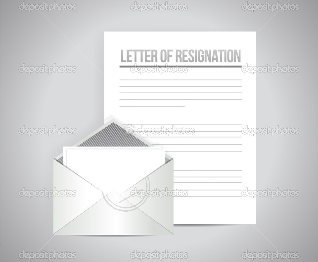 letter of resignation papers illustration design