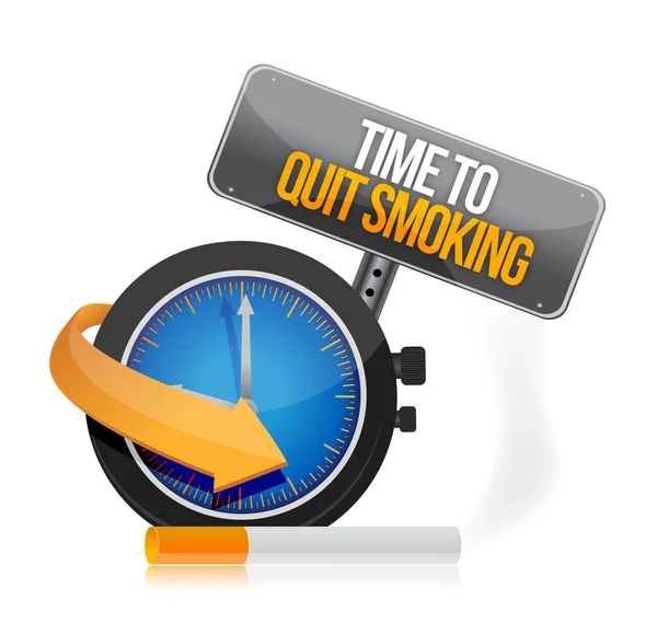 Zeit mit dem Rauchen aufzuhören Uhrenillustration Design — Stockfoto