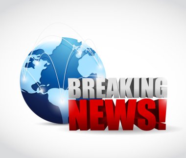 Global breaking news illüstrasyon tasarımı