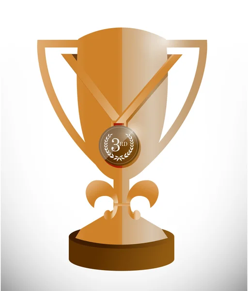 Bronze trophy cup and medal illustration — Stock Photo, Image