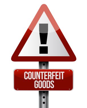 counterfeit goods road sign illustration clipart