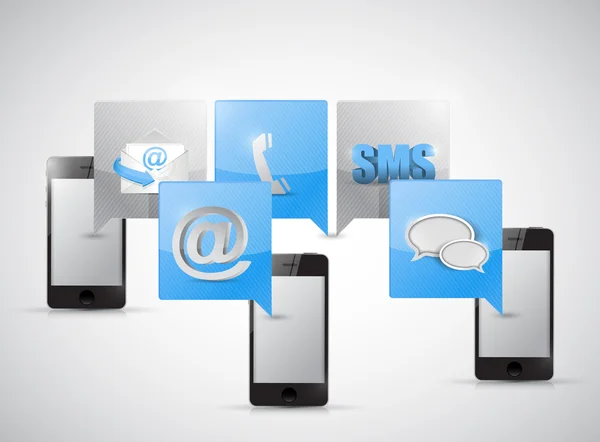 Telefone e comunicação bolha mensagem — Fotografia de Stock