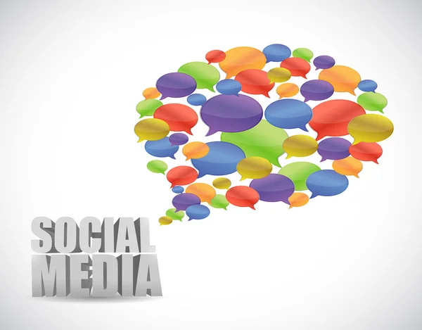 Social media messaggio comunicazione illustrazione — Foto Stock