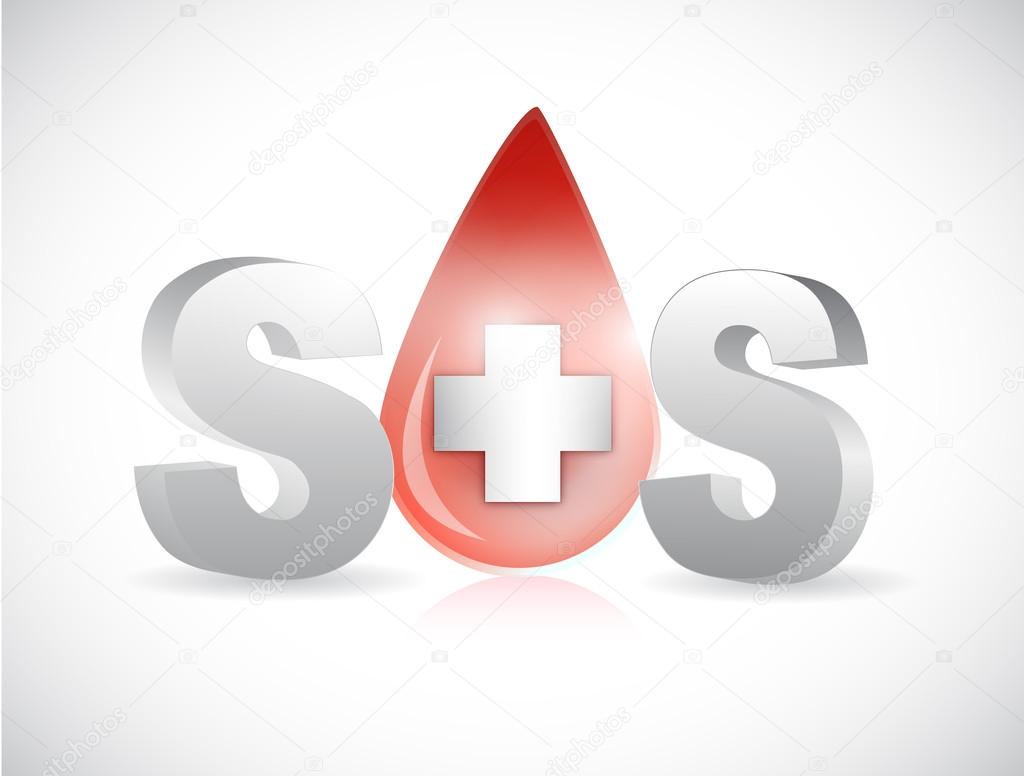 sos blood illustration design