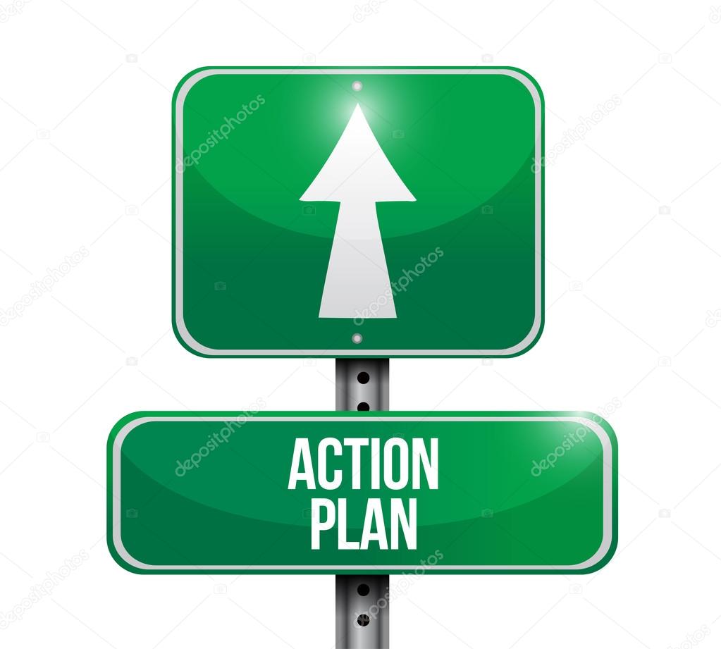 action plan road sign illustration design
