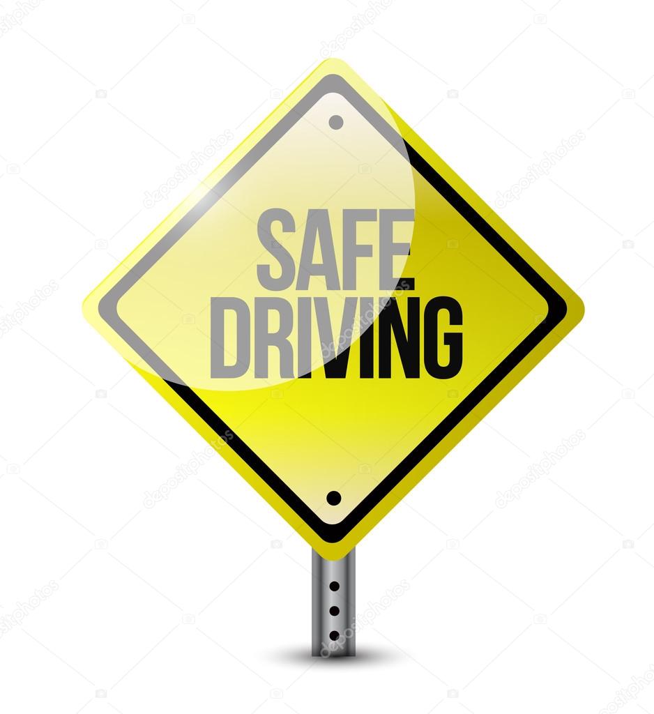 safe driving road sign illustration