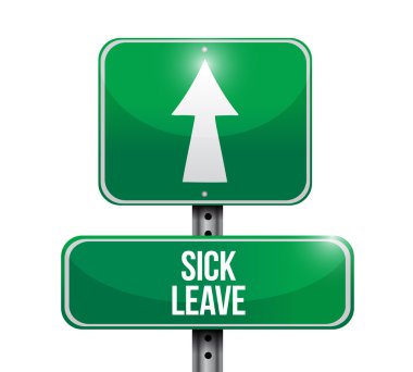 sick leave road sign illustration design clipart