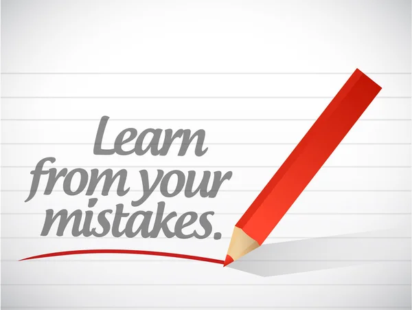 Learn from your mistakes written message — Stock Photo, Image