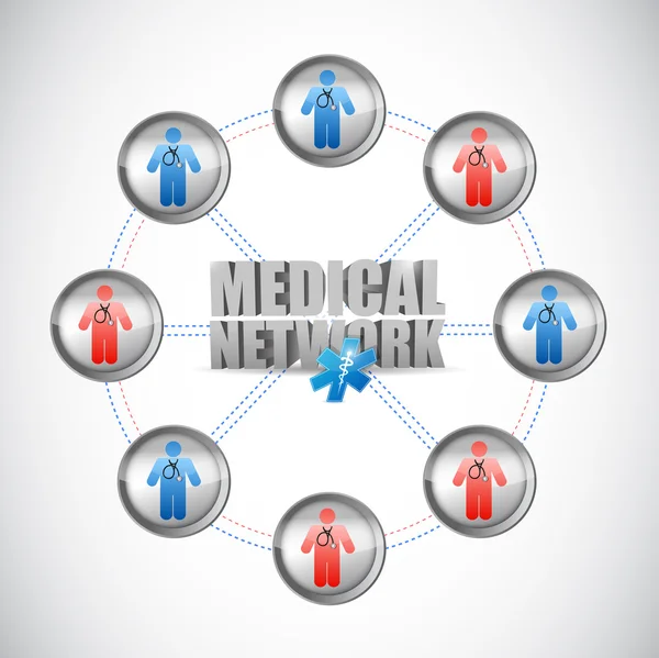 Medical doctors network connected illustration — Stock Photo, Image