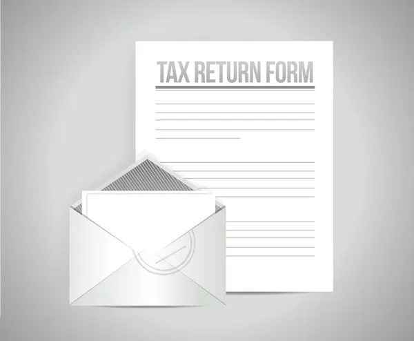 Návrh ilustrace dokumenty formuláře daňového přiznání — Stock fotografie