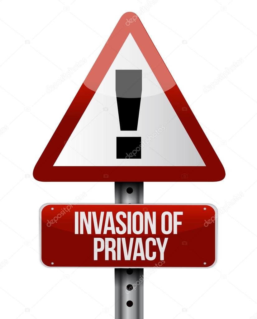 invasion of privacy road sign illustration design