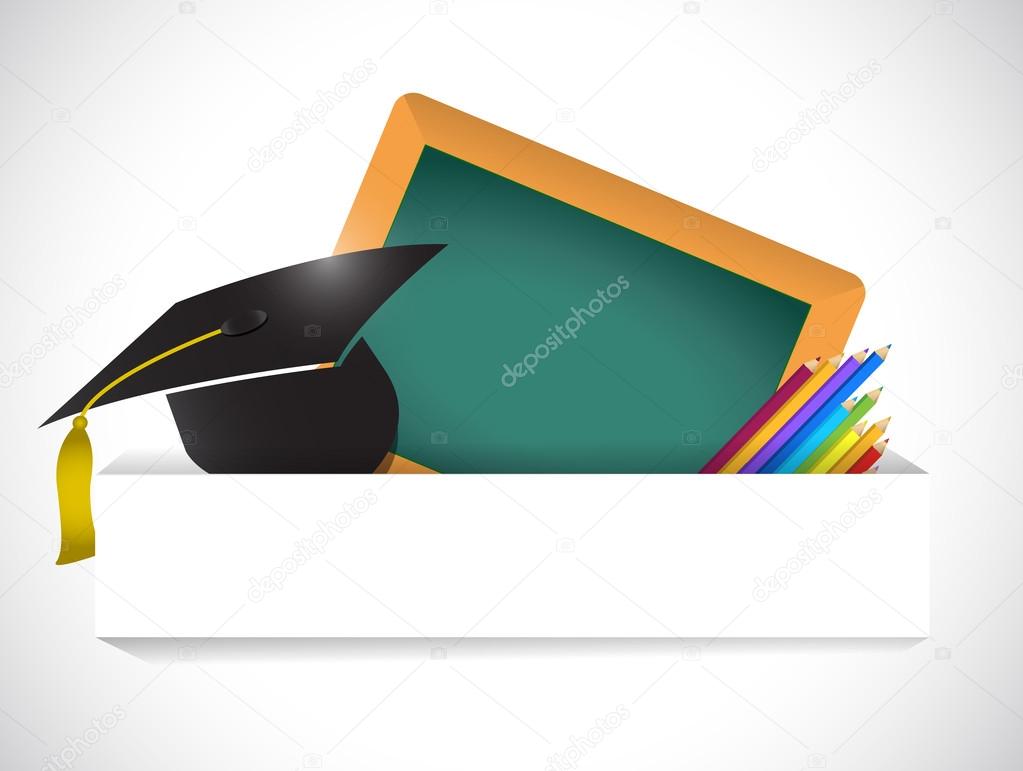 educational concept and paper pocket illustration