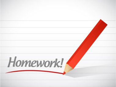 homework written message illustration clipart