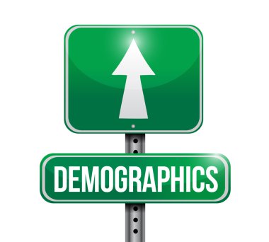 Demografi yol işareti illüstrasyonlar tasarımı