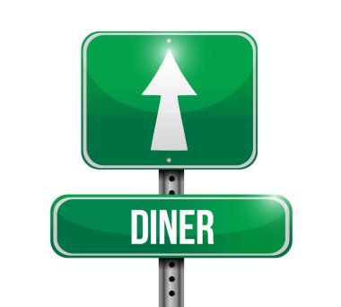Diner yol işareti illüstrasyonlar tasarımı