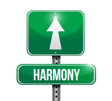 Harmony yol işareti illüstrasyonlar tasarımı