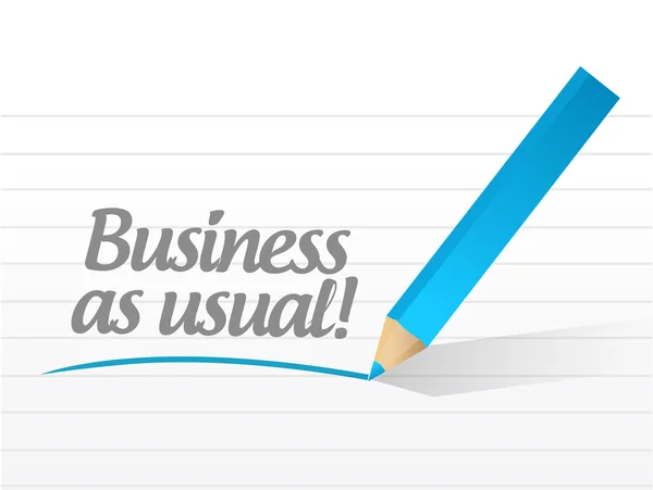 Business come al solito messaggio scritto illustrazione — Foto Stock