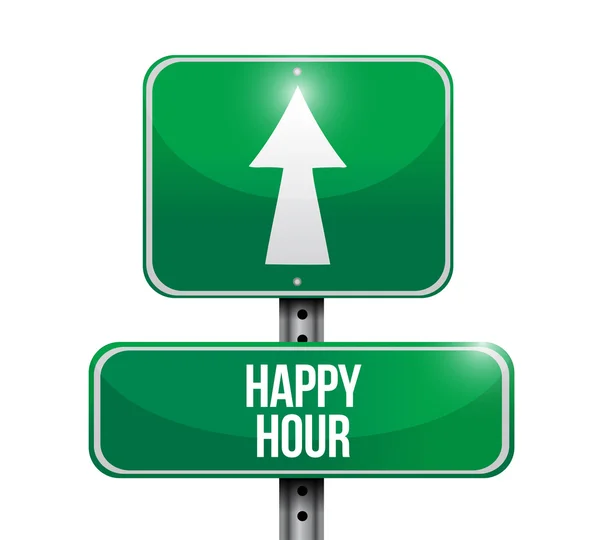 Happy hour road sign illustrations design — Stock Photo, Image