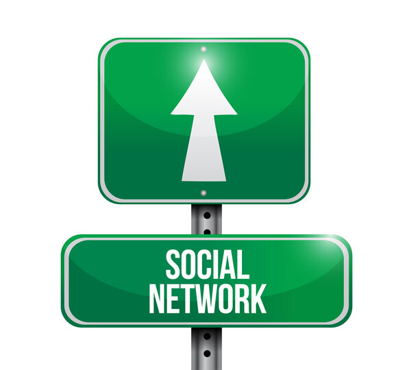 social network road sign illustrations design