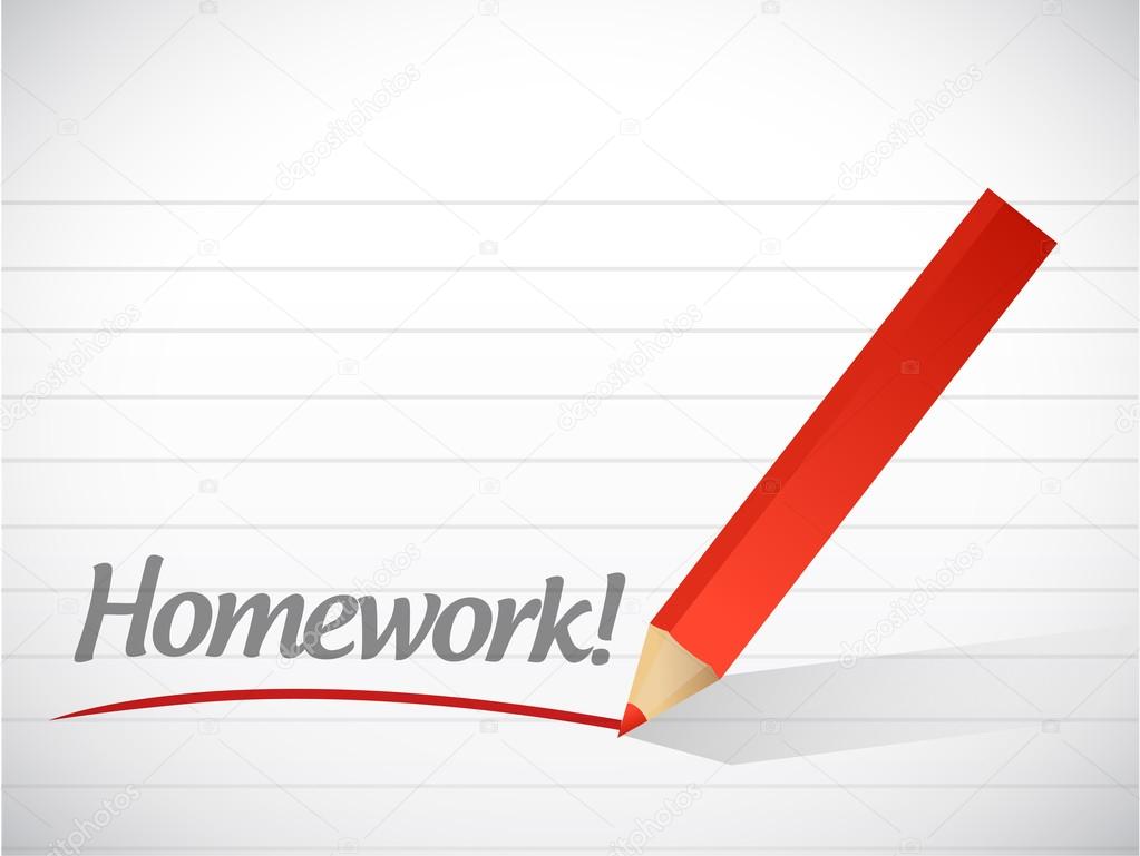 homework written message illustration