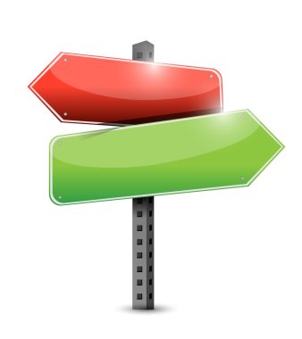 boş iki yönlü yol işareti illüstrasyon tasarımı