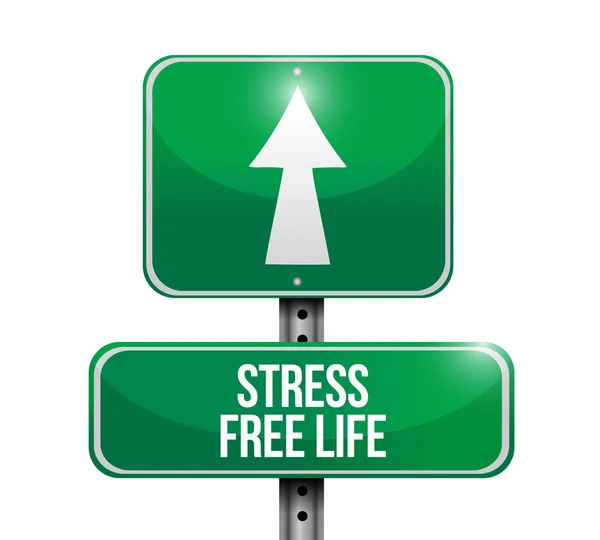 Stress free life road sign ilustration design — Fotografie, imagine de stoc
